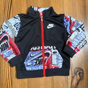 Nike black purple white graphic full zip baby sweater SIZE 24M